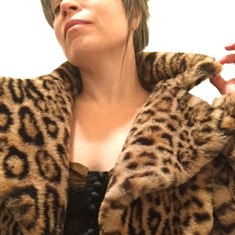 Felina Faux Fur Leopard Short Coat by Current Air